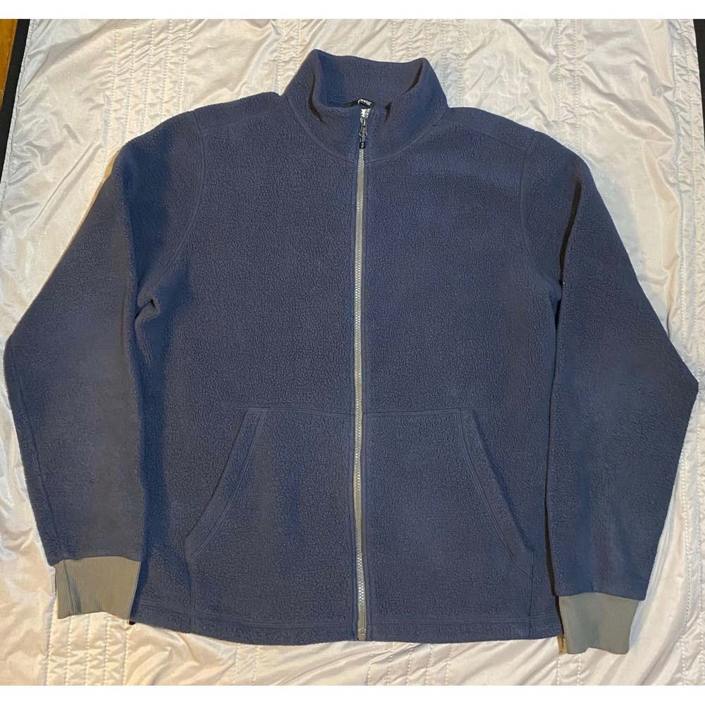 REI Co-op Mens Full Zip Fleece Jacket Navy Blue Mock Neck Large 205511-F19
